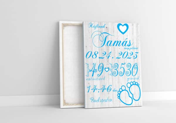 Emléktábla újszülöttnek vásznon-Fius emlektabla-Emléktábla gyerekeknek-Kepekfalra.hu