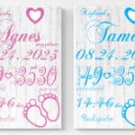 Emléktábla újszülöttnek vásznon-lanyos es fius emlektabla-Emléktábla gyerekeknek-Kepekfalra.hu